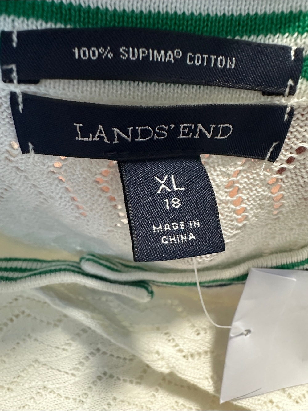 🥕 NWT Lands End 100% Supima Cotton Lightweight Cardigan Sweater - Picture 3 of 3